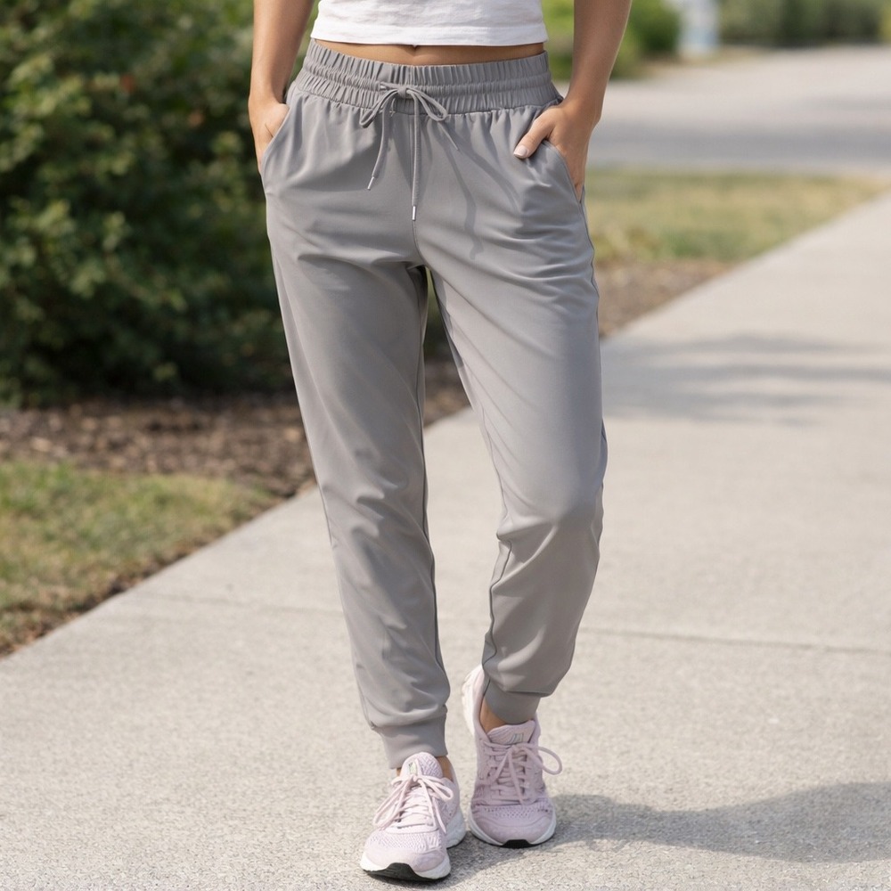 New Member's Mark Travel Jogger Womens M Medium Grey Nylon Blend Stretch Pockets